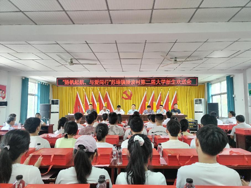 裕安区苏埠镇陵波村举办第二届大学新生欢送会